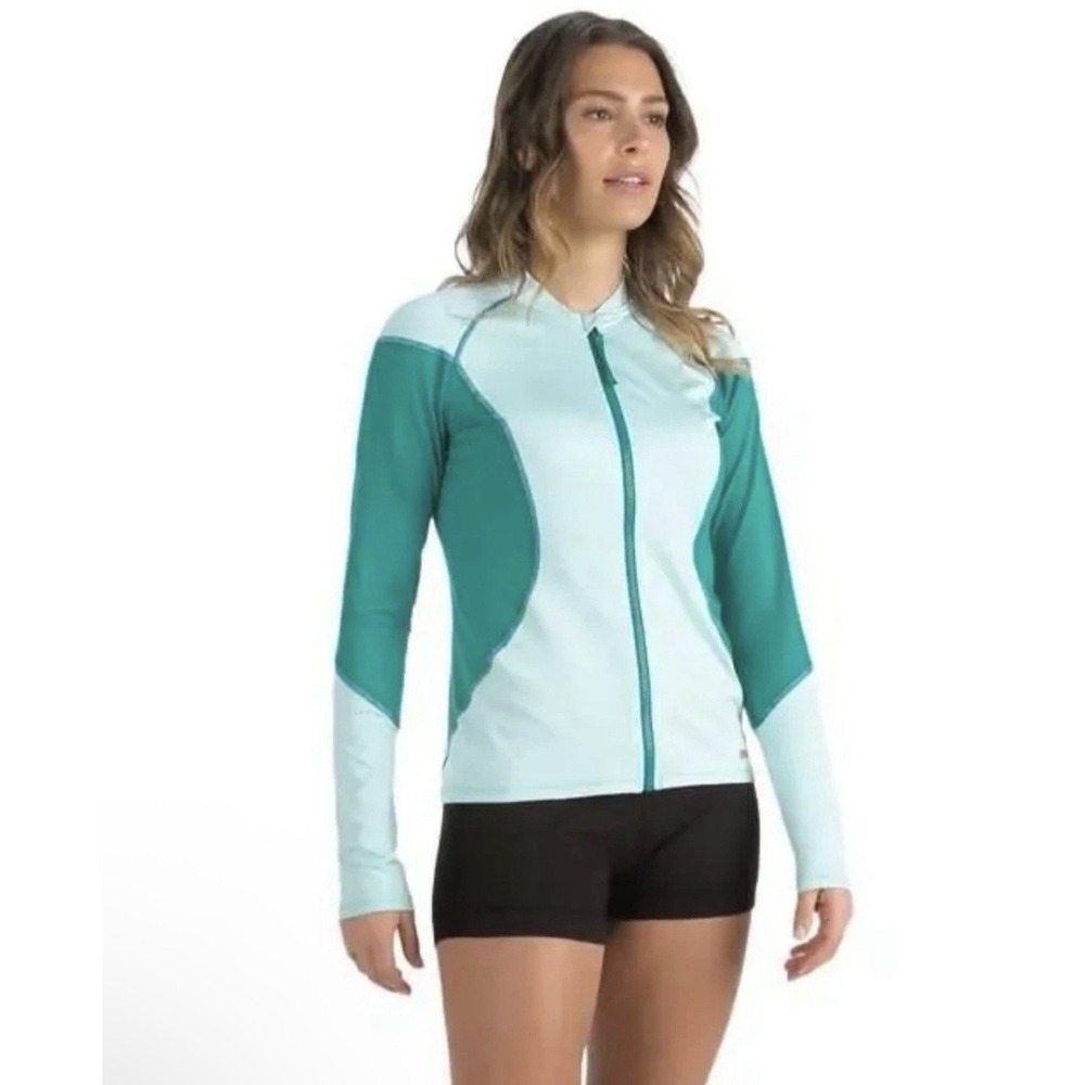 Sea Doo Women's Long Sleeve Top Jacket Rash Guard Large Green UV Protection NEW